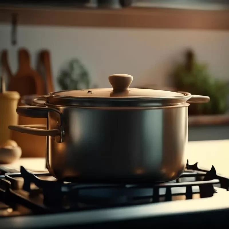 Кастрюля из нержавеющей стали с многослойным дном, индукционным покрытием и эргономичными ручками Кастрюля из нержавеющей стали с многослойным дном, индукционным покрытием и эргономичными ручками